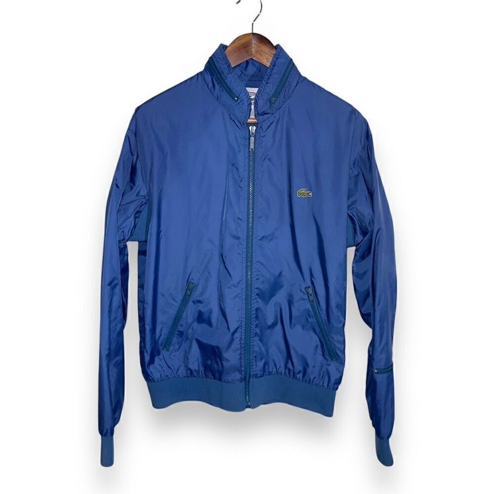 80s Lacoste Vintage Nylon Hooded Track Jacket Size M